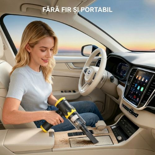 Aspiratorul auto ultra-puternic 3-în-1 care elimină murdăria, părul și nisipul într-o clipă, fără fir și fără efort